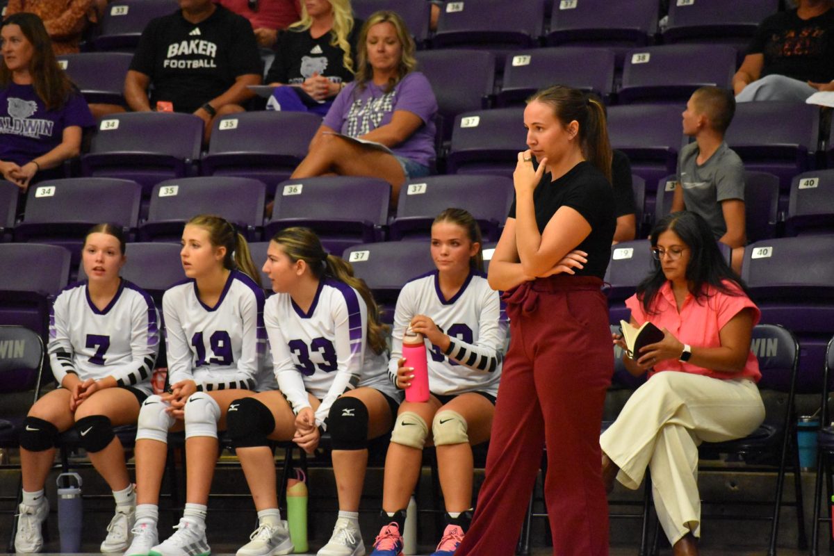 This years new coach, Laney Overman coaching the JV team.